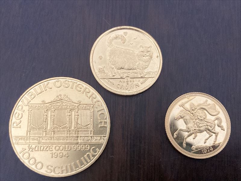 裏_金貨_マン島キャット_ソブリン_ウィーン金貨ハーモニー_鳥取県境港市_姫路買取
